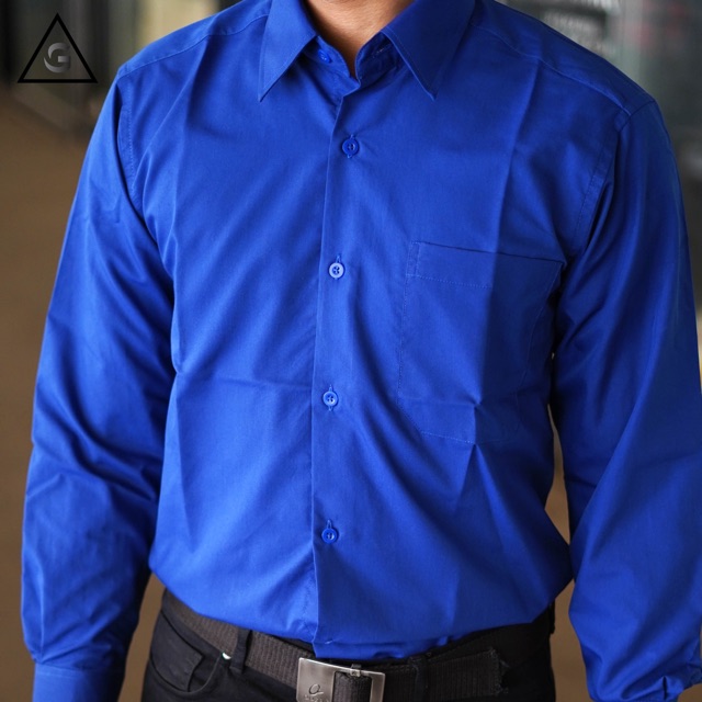 GWARDO Kemeja Biru Tua REGULAR Lengan Panjang