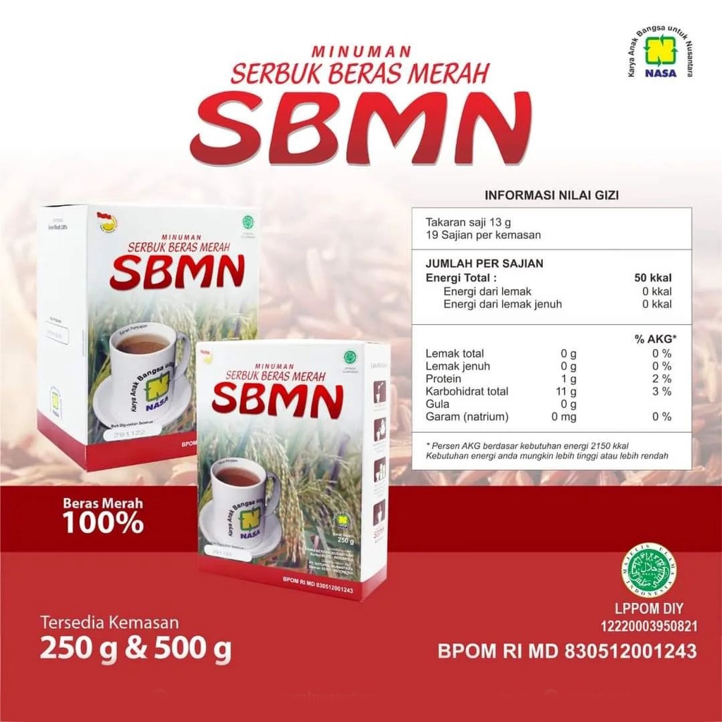 

Minuman Menyehatkan Serbuk Beras Merah ORIGINAL Nasa - SBMN- SBMNB