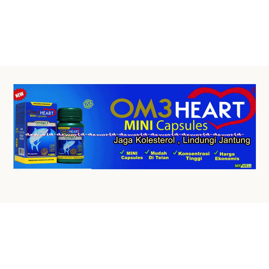 Om3heart Mini Capsules 30 Capsules Om3heart membantu memelihara kesehatan jantung