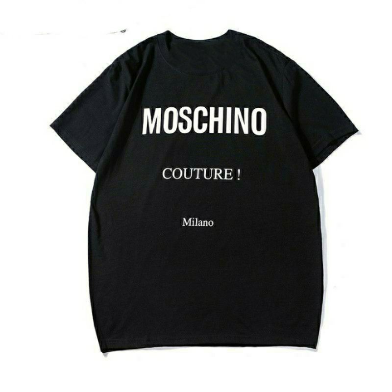 M - XXXXXL(6XL) Kaos MOSCHINO COUTURE BIGSIZE OVERSIZE Pria Wanita Unisex T-Shirt Black White