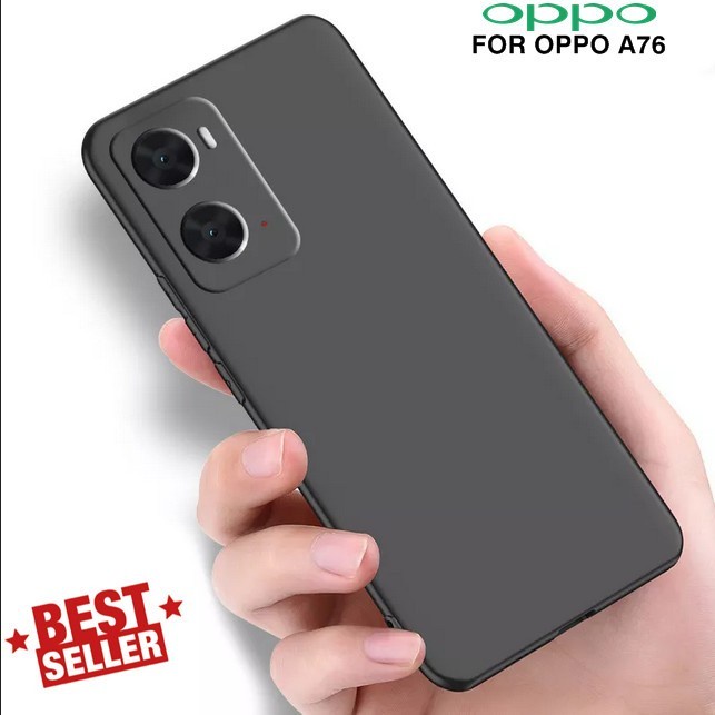 OPPO A76 SOFT CASE PREMIUM MACARON BLACK SILICONE COVER SOFTCASE