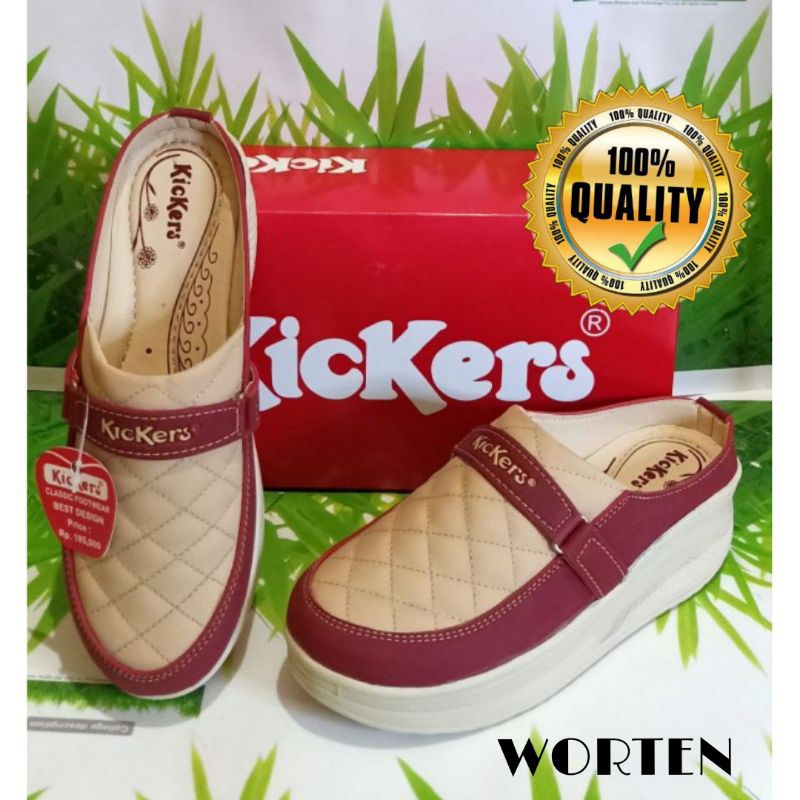 Sepatu wanita wedges kickers motif 2 warna/Sepatu wedges wanita terbaru