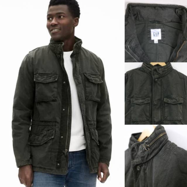 gap military jacket with hidden hood