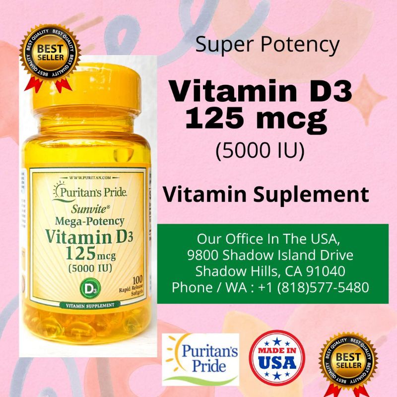 Puritan Pride Vitamin D3 Vitamin Tulang