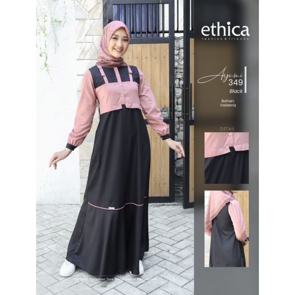 GAMIS ETHICA AYUMI 349 BLACK CHARCOAL PURPLE