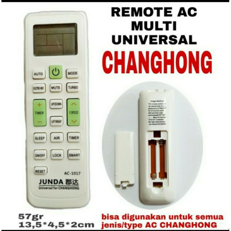 Remote Ac Changhong / Remote Remot Ac Multi Universal Changhong Junda - 1017