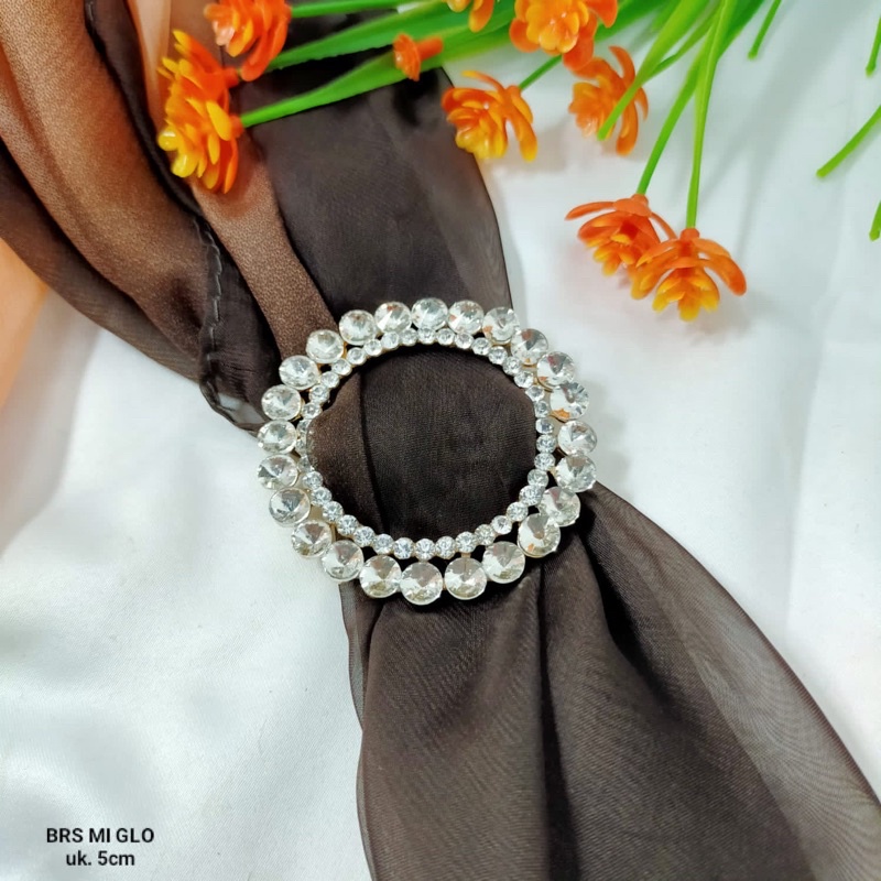 Gesper Wanita Gesper Hijab dan Gesper Hiasan Baju Gesper Permata Silver