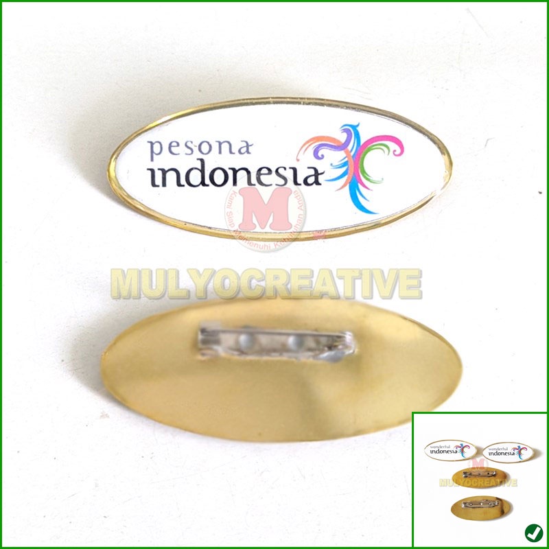 Lencana Pin Wonderful Indonesia Pin Pesona Indonesia Model Oval Murah