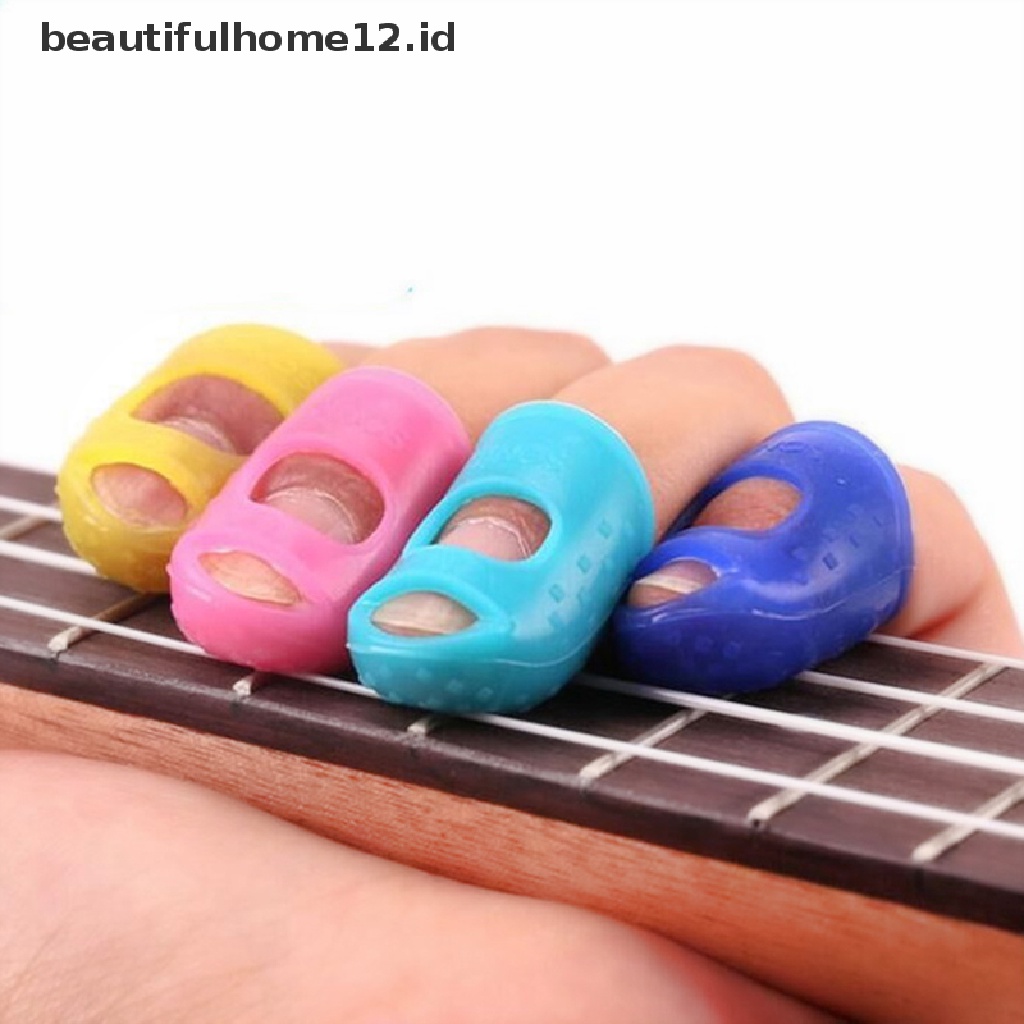 【beautifulhome12.id】 4PCS Guitar Fingertip Protectors Finger Guards For Ukulele Guitar Accessories .