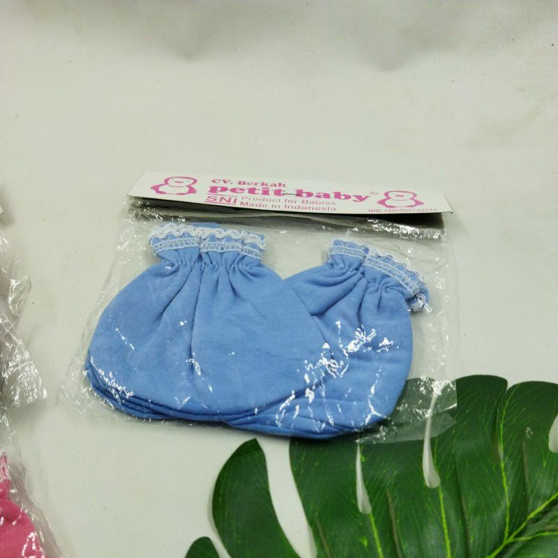 1 Pasang Sarung Tangan dan Sarung Kaki Bayi Newborn Model PETIT WARNA
