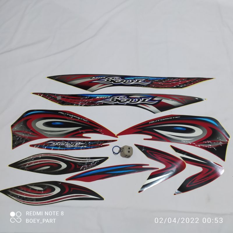 Striping stiker sticker mio soul lama old hitam merah 2008 non original stok lama nos