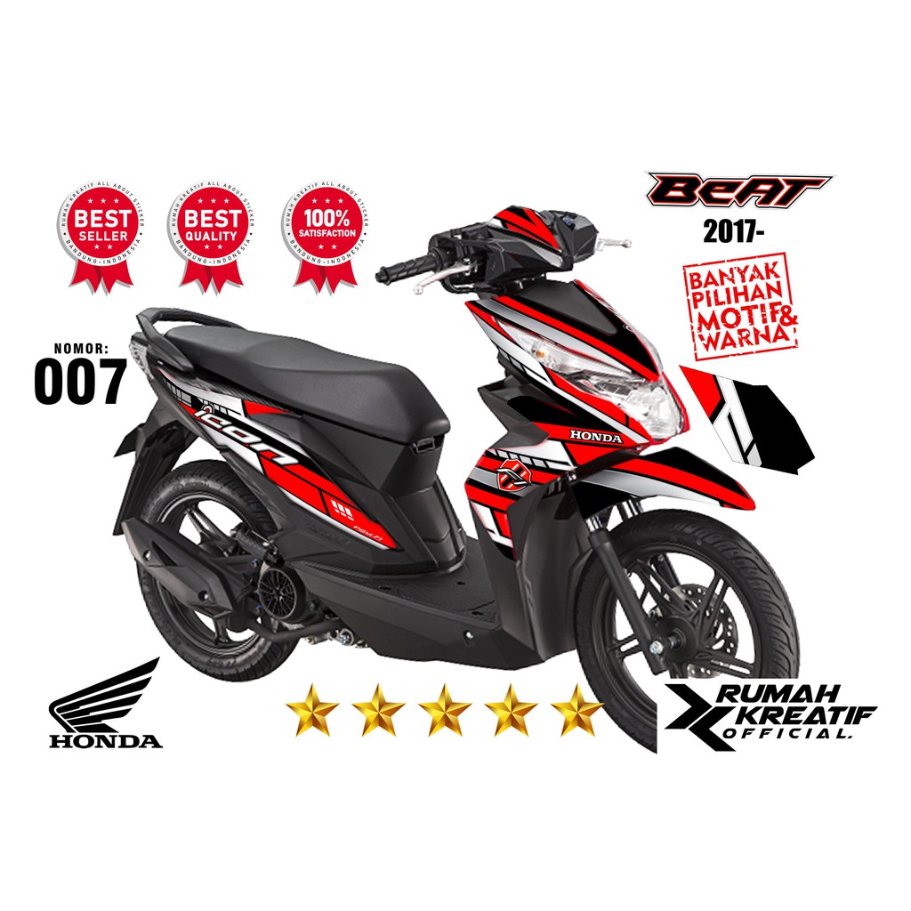 HONDA BEAT FI 2017 FULL BODY (All New Beat Fi - 2018) striping stiker decal custom variasi