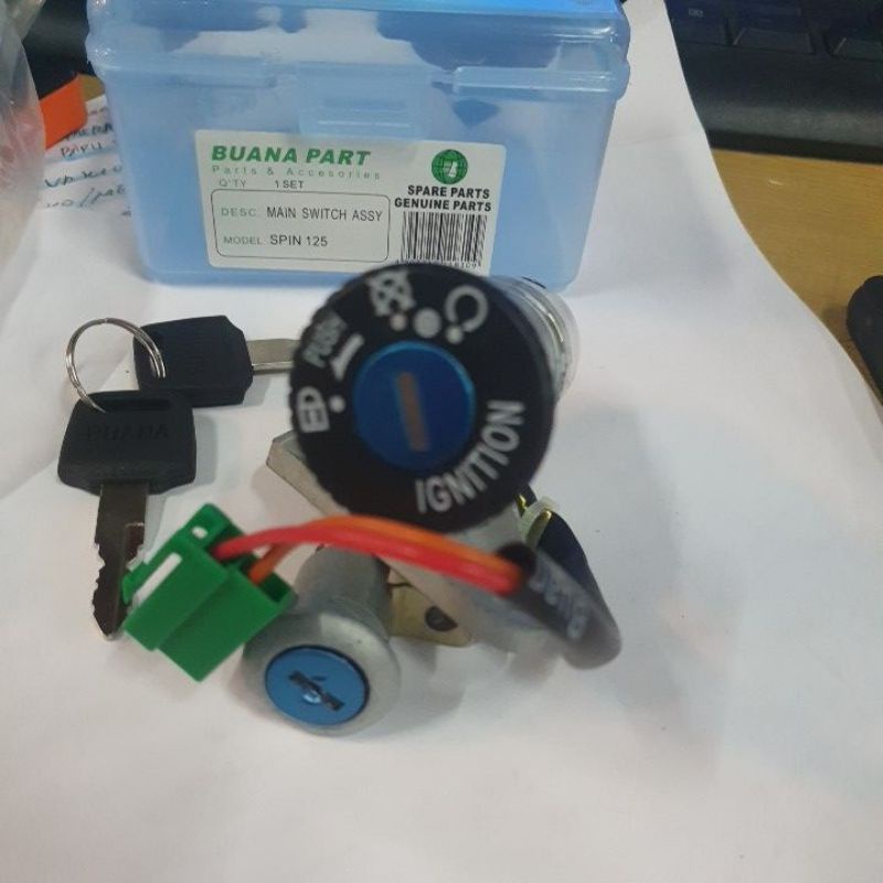 KUNCI KONTAK TAMBAH SADEL KOMPLIT TINGGAL PASANG MOTOR SPIN 125 SUZUKI BUANA PART KUALITAS GRADE A