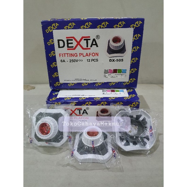 Fiting/Fitting Plafon/Rumah Lampu Plafon E27 Segi 4 Dexta DX-505  SNI