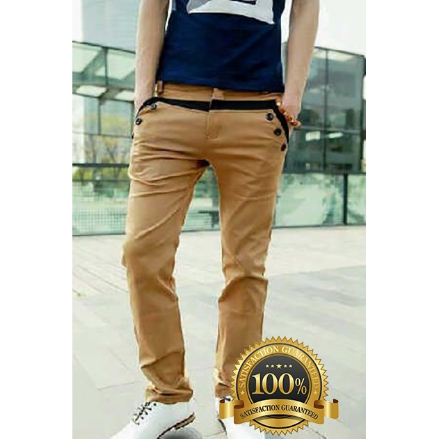CELANA PANJANG PRIA RIYOKE BROWN - CELANA PANJANG PRIA COWOK KOREA STYLE CASUAL TERBARU