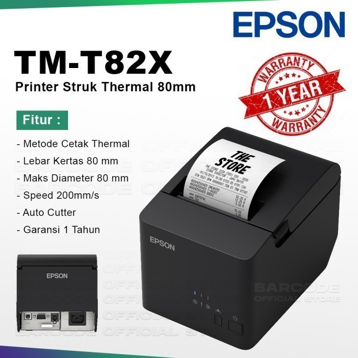 RECEIPT PRINTER EPSON TM-T82X THERMAL 80MM