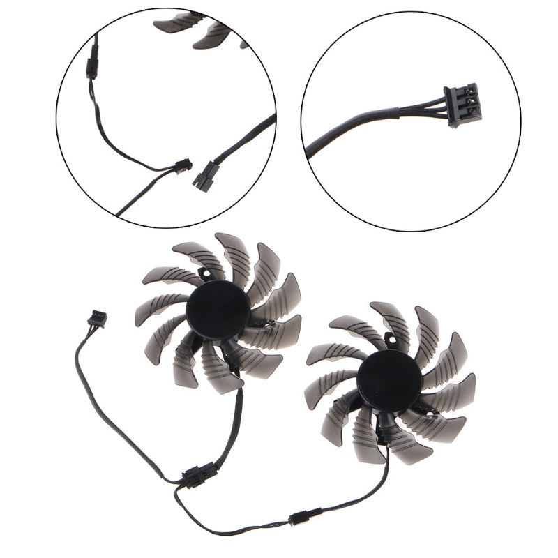 Bt 2PCS 80MM Kartu Grafis Pendingin VGA Fan T128010Kipas Cooler SM 3Pin 12V 0.2A