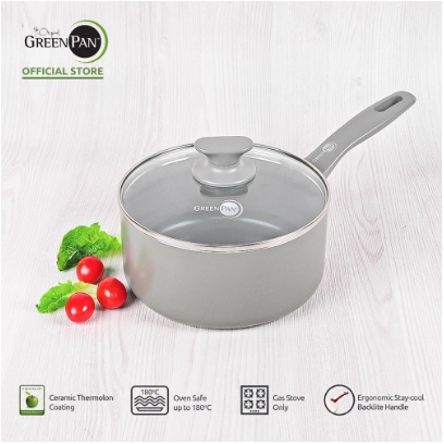 GreenPan - Delight Grey Covered Saucepan 18 cm