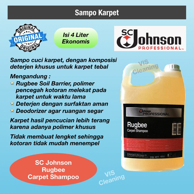 SC Johnson Rugbee - Carpet Shampoo 4 L (Sampo Karpet)