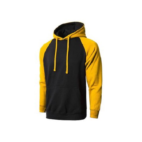 Jaket Unisex Hoodie Kombinasi warna hitam dan kuning tersedia ukuran M-L-XL-XXL