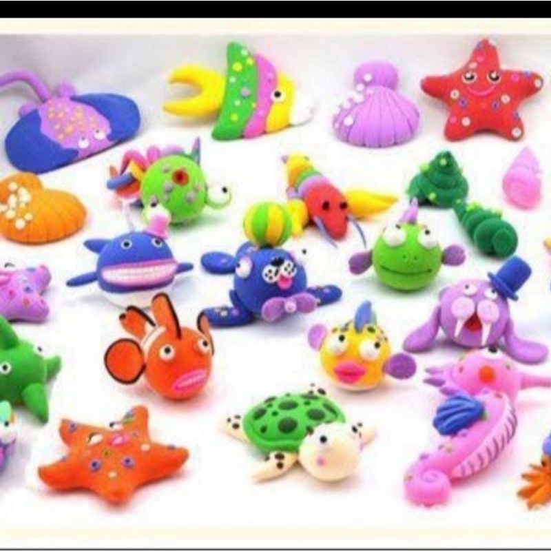 Super clay Paket Mainan Edukasi Polymer Clay super Soft mainan Clay playdoh mainan Anak Perempuan Mainan Anak Laki Laki Sensori  set mainan play doh 12 warna Super Clay Slime
