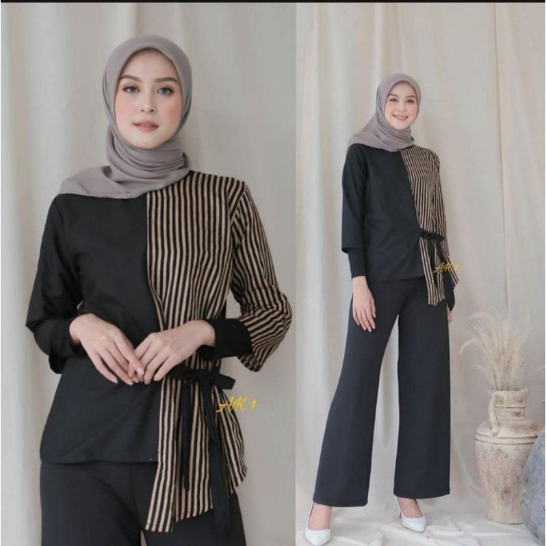 tey-17 Batik Wanita ASJ SA HRB026 Kenogo Kemeja Tosca Pendek-Model 15