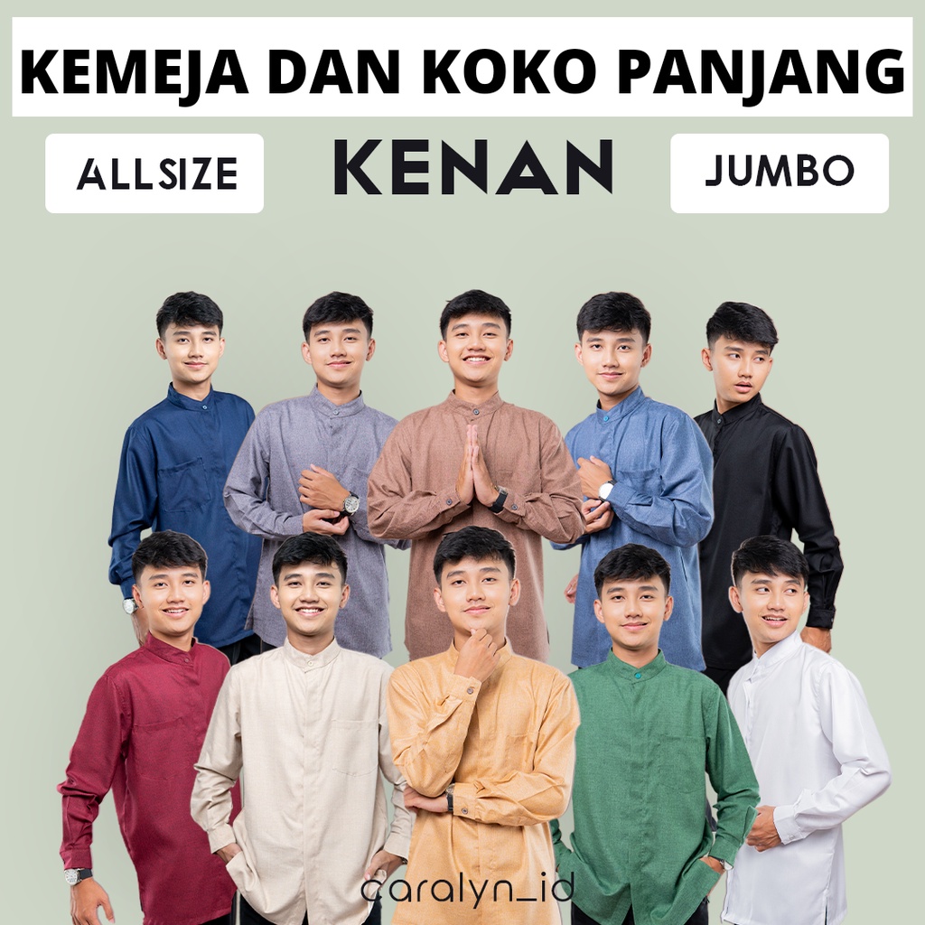 KEMEJA KOKO LENGAN PANJANG ALLSIZE DAN JUMBO XXL KEENAN