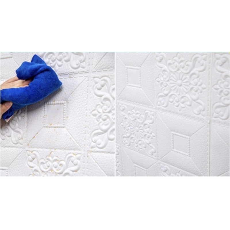 Wallpaper dinding 3D foam motif batik premium-5