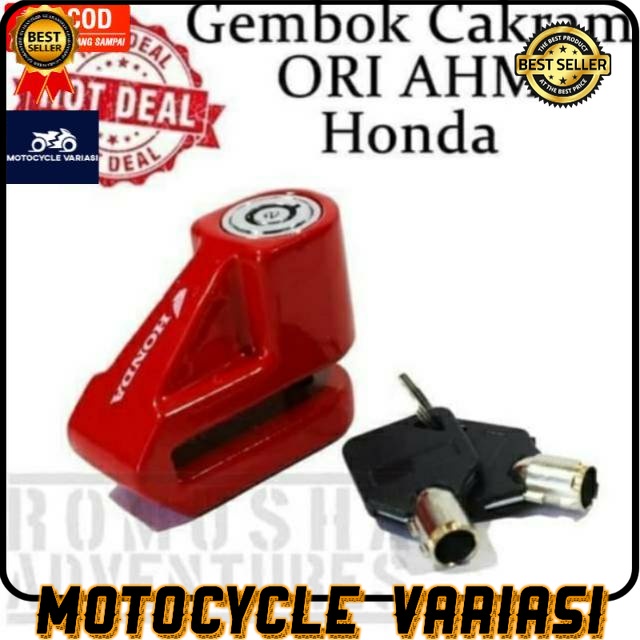 kunci gembok cakram pengaman motor original honda