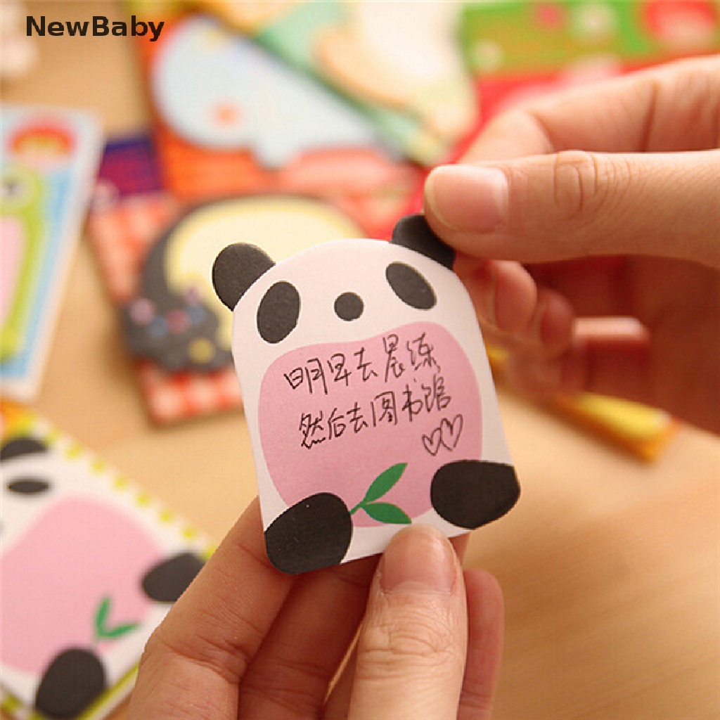 NewBaby 8Pcs Animal Cat Panda Cute Kawaii Sticky Notes Memo Pad School Supplies Hot Sale ID