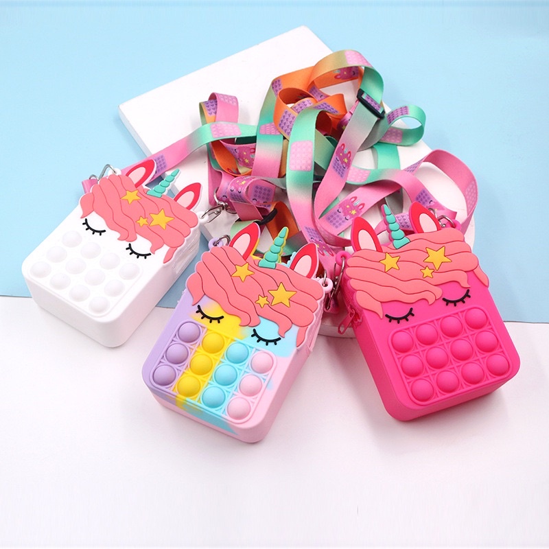 TAS ANAK POPIT JELLY / TAS POP IT ANAK SELEMPANG UNICORN / TAS POP IT ANAK TERMURAH P-017