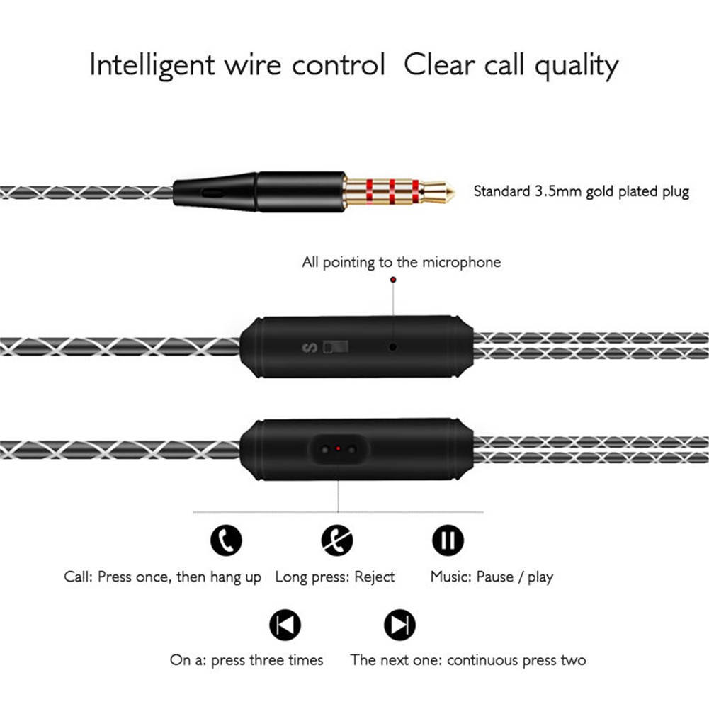 [Bayar di Tempat]3.5mm Sport Earhook Earphone Menjalankan HiFi Stereo Bass dengan Mic
