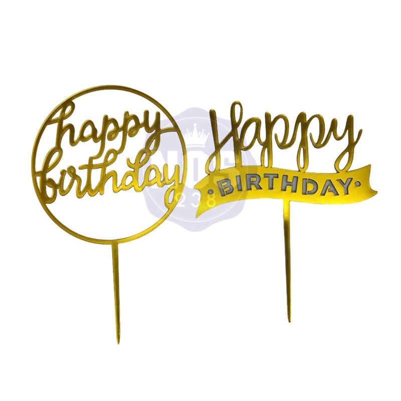 Cake Topper Acrylic Happy Birthday