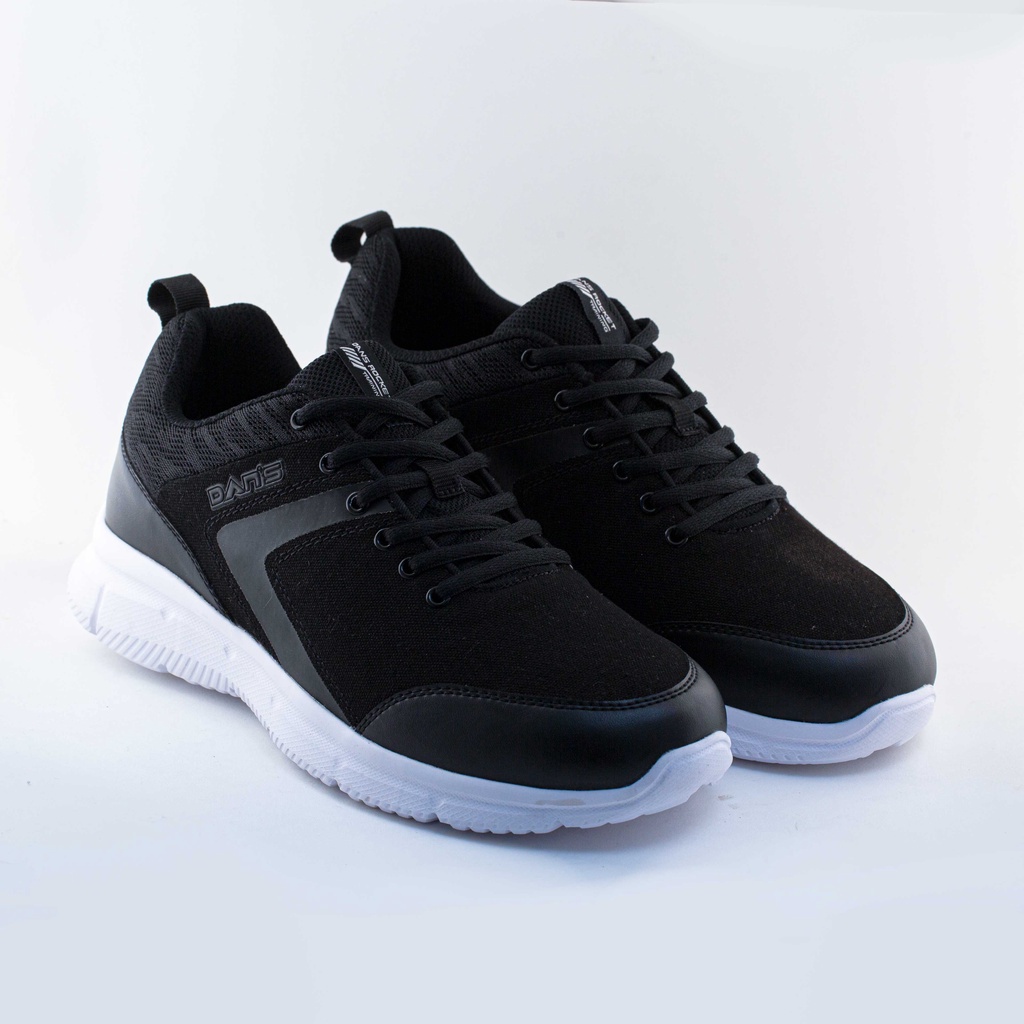 Dans Talon Sepatu Sneakers Pria - Black/White