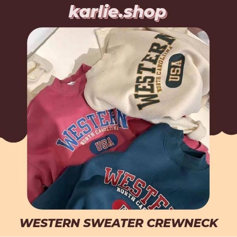 WESTERN SWEATER CREWNECK BASIC FLEECE