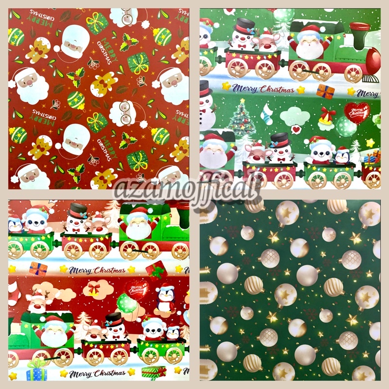 KERTAS KADO SANSAN WAWA DOFF ISI 1 LEMBAR NATAL MERRY CHRISMAS FANCY PAPER SANWA