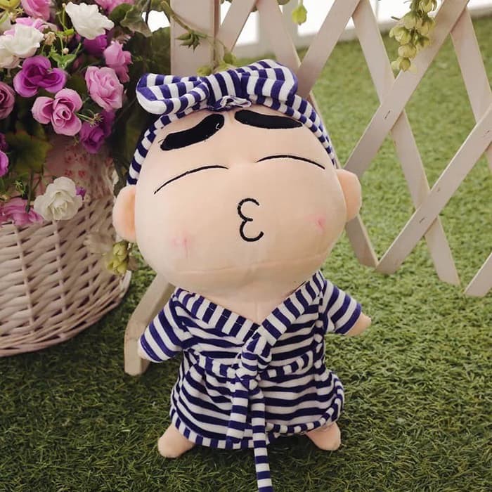 BONEKA CRAYON SHINCHAN YUKATA UNGU - MUKA CIUM