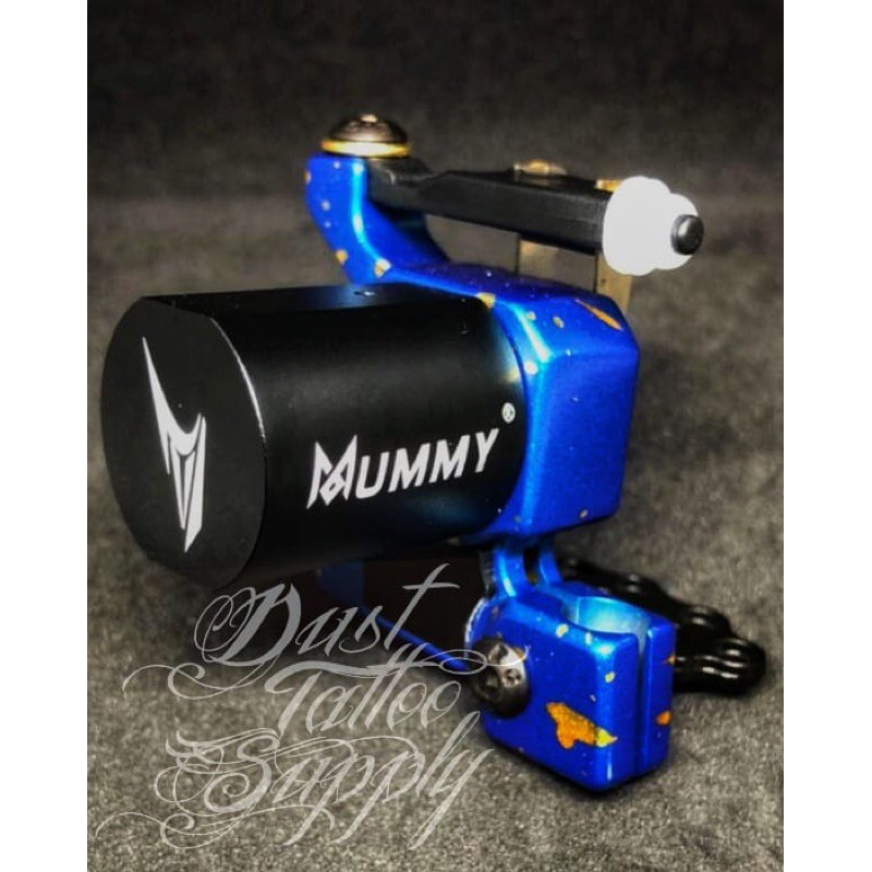 New Mummy Rotary Tattoo Machine Spring System Blue and Gold
