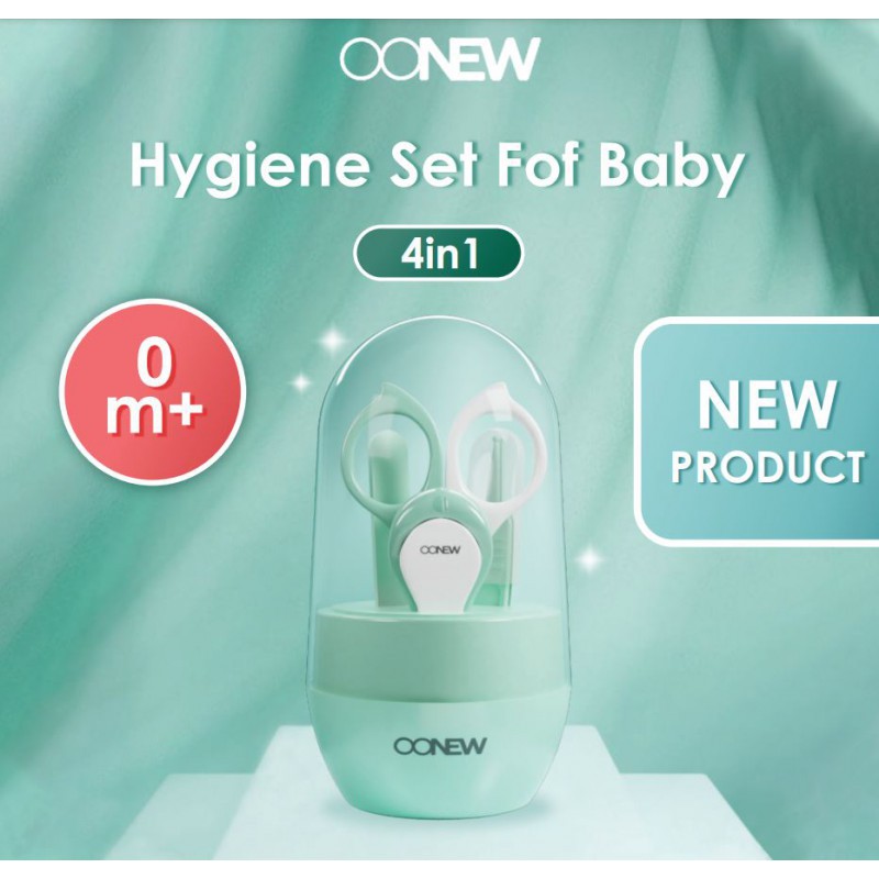 Oonew 4 in 1 Hygiene Set for Baby Grooming Kit (Gunting Kuku, Pembersih Telinga dan Hidung Bayi)