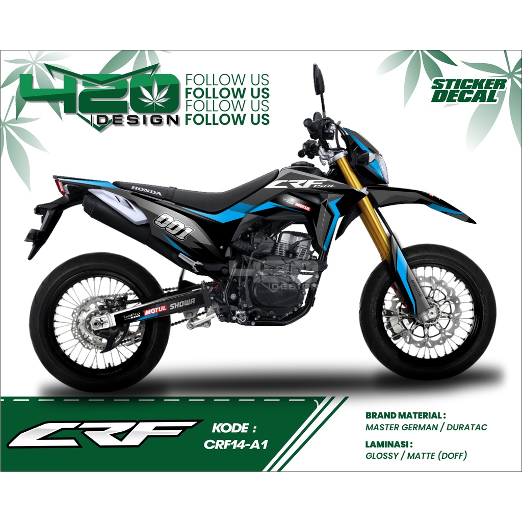 Aksesoris Stiker Decal Motor Trail CRF 150L - Stiker Decal CRF 150 L 150L Variasi - Stiker Fullbody 
