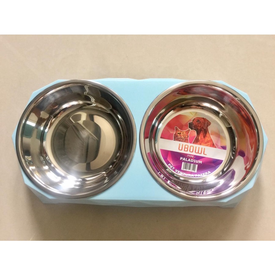 UBOWL PALADIUM Double Tempat Makan Minum Kucing Anjing Stainless