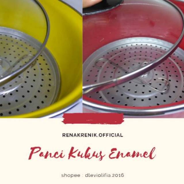 Panci steam steamer kukusan enamel warna 20 cm