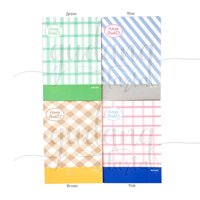 Notebook A5 Pastel Pattern Buku Motif Kotak Kotak Polos GH 308657