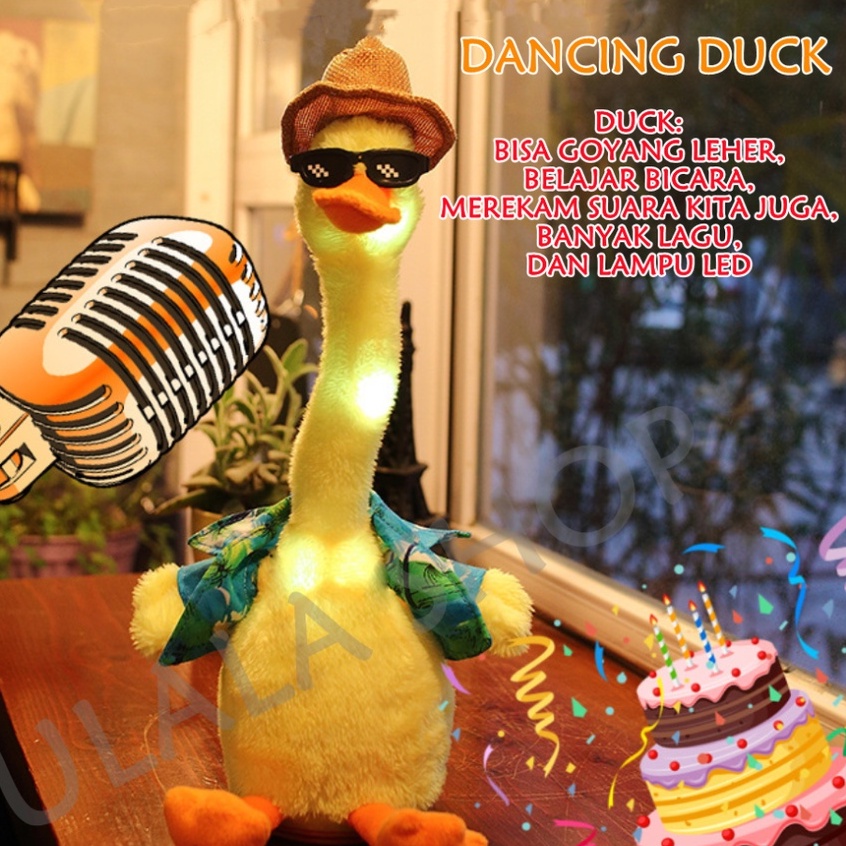 [TULALA SHOP]Boneka Ducks Perekam Suara bicara bebek dan musik/mainan boneka bebek/talking Ducks/meniru suara