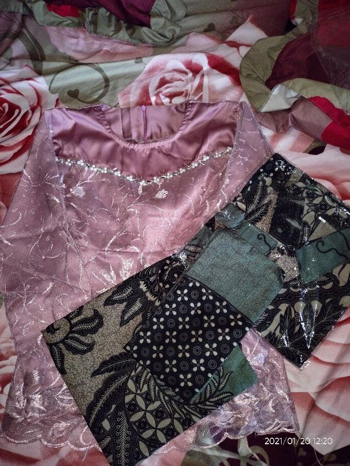 Kebaya Couple Semi Prancis Katun Bahan Kebaya Semi France Corneli Couple Chikaku Batik Couple