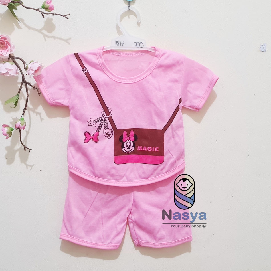 [N-051] Baju Bayi New Born motif cherry / Setelan sehari-hari anak perempuan (0-6 bulan)