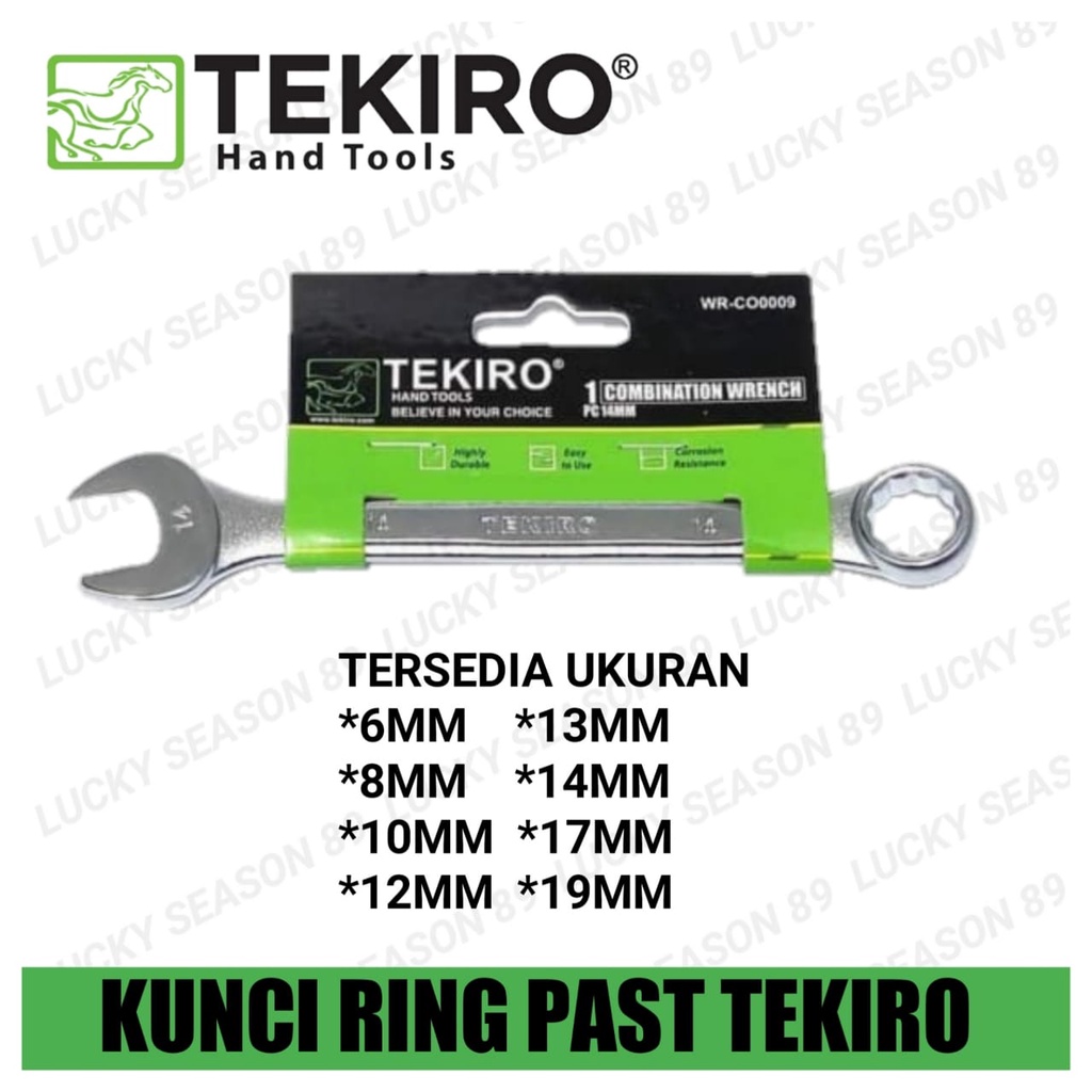 Kunci Ring Pas TEKIRO 6 7 8 9 10 11 12 13 14 17 19 mm