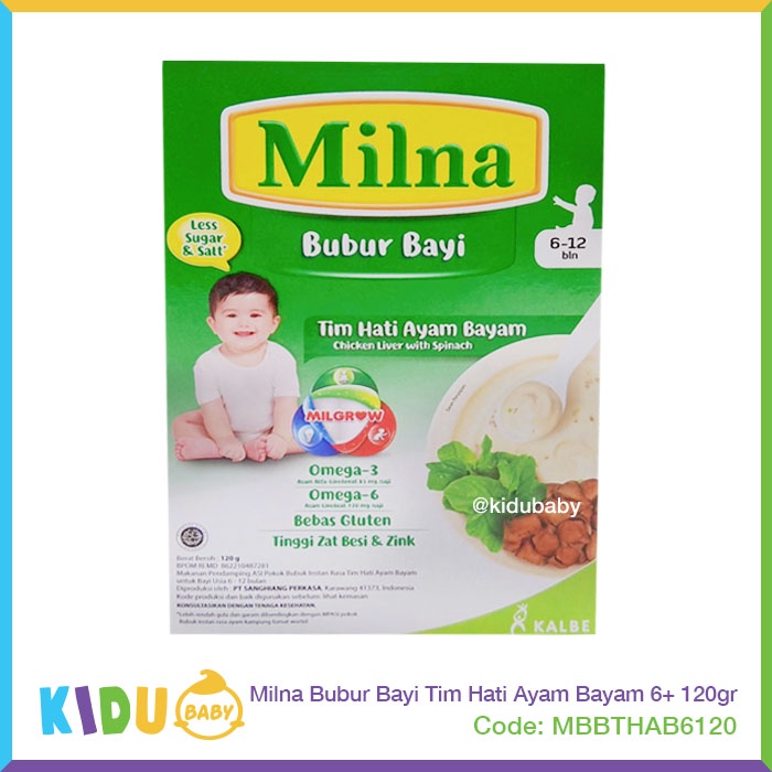 Milna Bubur Bayi 120gr Makanan MPASI si Kecil  Kidu Baby