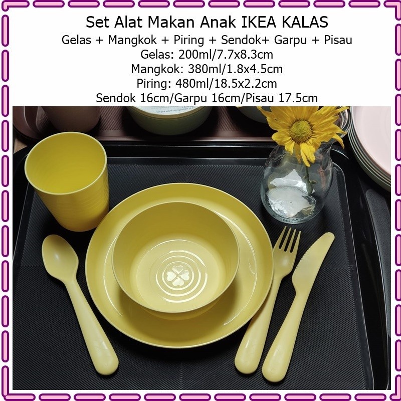 Barangunik2021-Set Alat Makan Anak KALAS isi 6 Pcs / Piring Mangkok Gelas