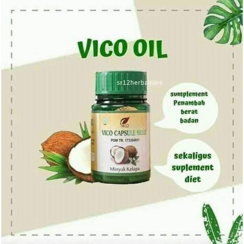 Vico oil kapsul sr12 / minyak kelapa / penggemuk / pelangsing / suplemen kesehatan